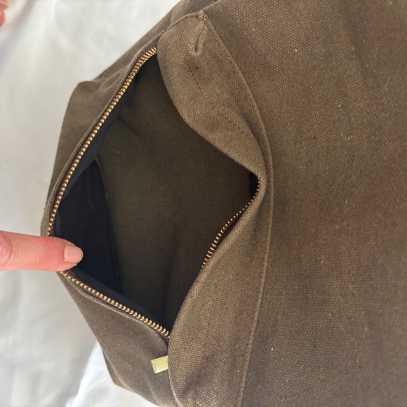 Khaki Heavy Canvas and Leather Backpack - Picture 7 of 9